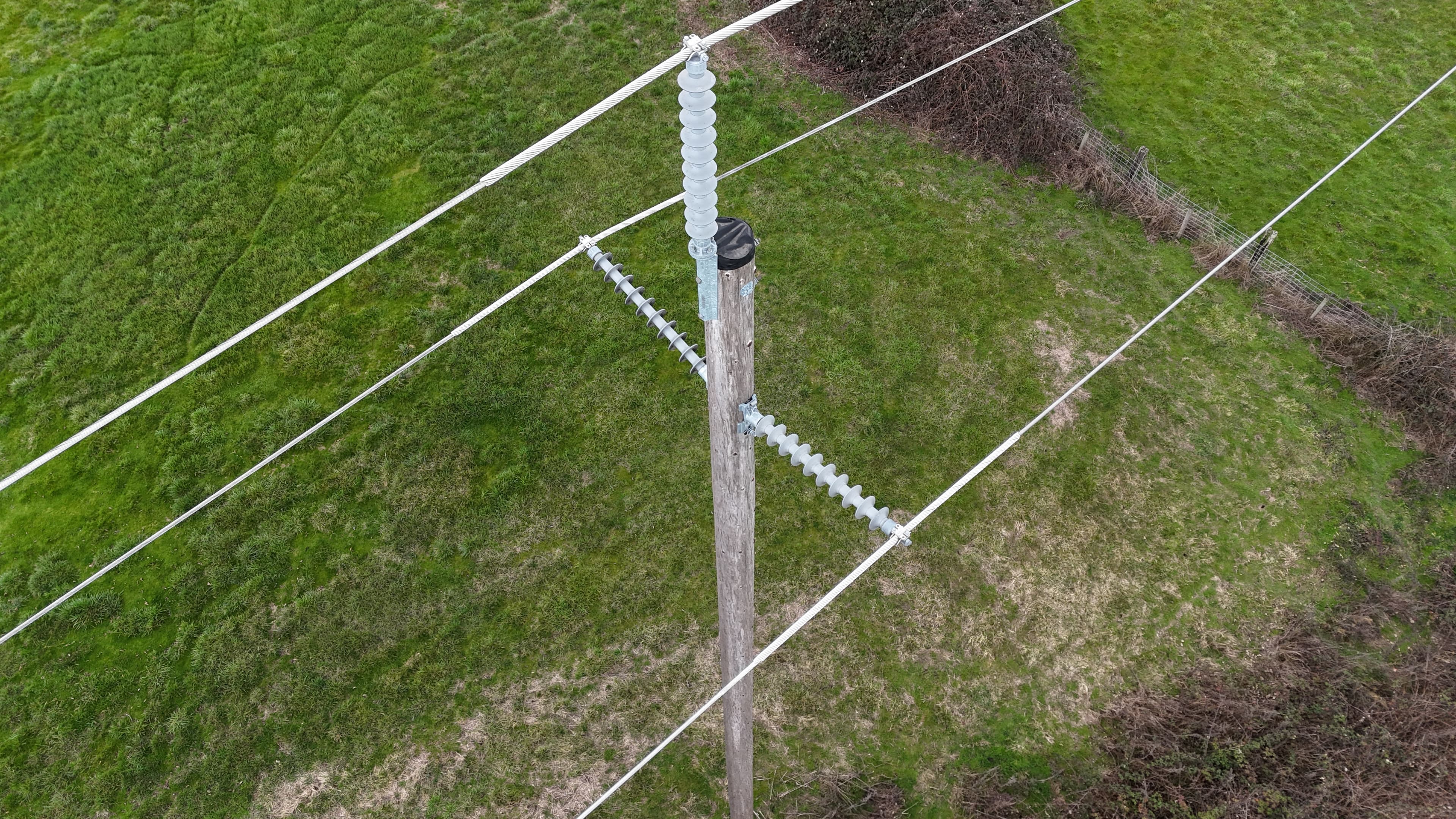 Utility infrastructure at sunset
